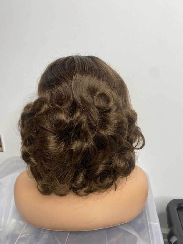 IMG_8825 SDD Virgin Human Hair Bouncy Wig (Brown&black Ombre)