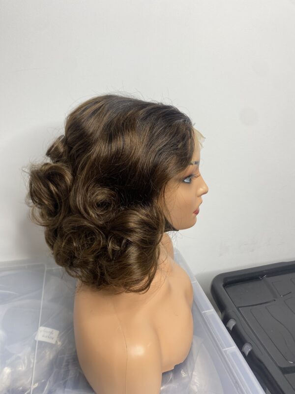 IMG_8827 SDD Virgin Human Hair Bouncy Wig (Brown&black Ombre)
