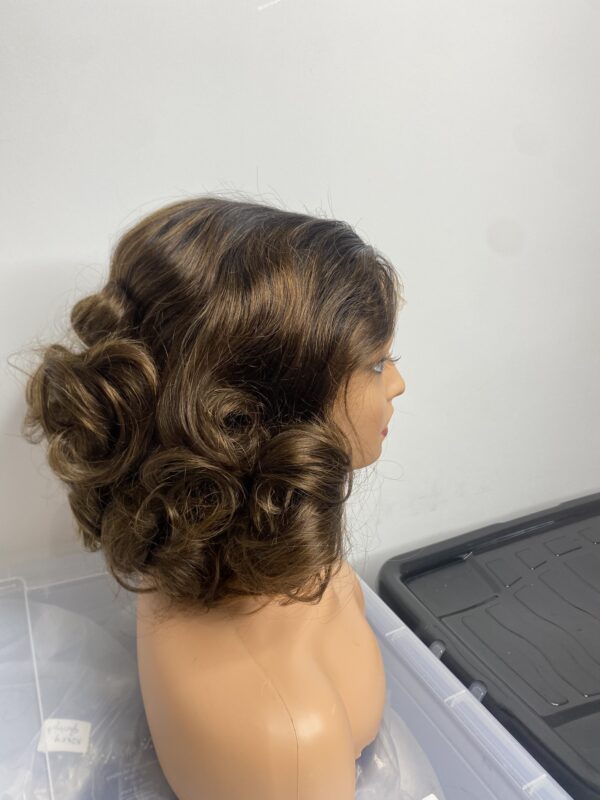 IMG_8828 SDD Virgin Human Hair Bouncy Wig (Brown&black Ombre)