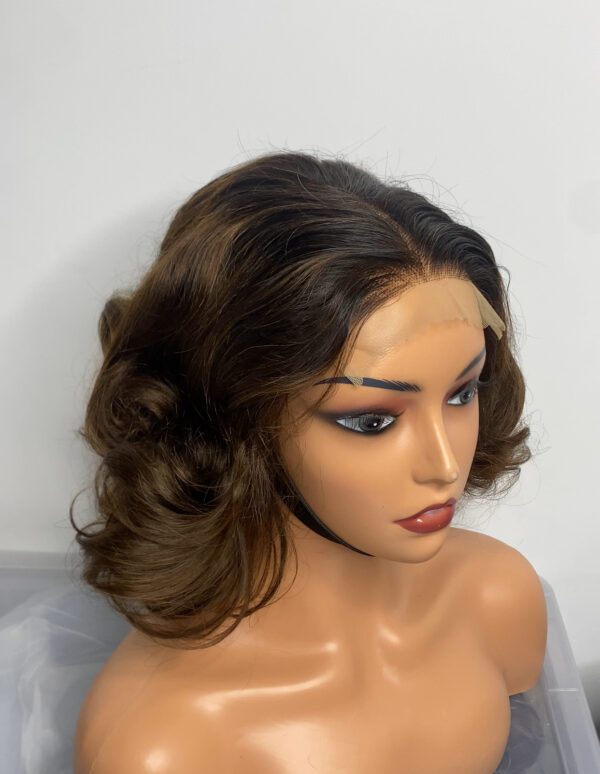 IMG_8838 SDD Virgin Human Hair Bouncy Wig (Brown&black Ombre)
