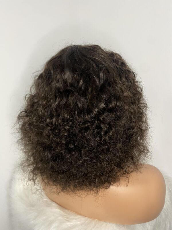 IMG_8912 Virgin Human Hair Celebrity Fringe Jerry Curly Wig, brown