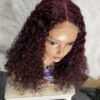 IMG_8999 Human Hair Water Curls 20 inches Wig (Black, Wine & Highlights colors)