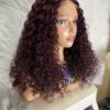 IMG_9003 Human Hair Water Curls 20 inches Wig (Black, Wine & Highlights colors)