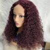 IMG_9005 Human Hair Water Curls 20 inches Wig (Black, Wine & Highlights colors)
