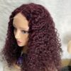 IMG_9010 Human Hair Water Curls 20 inches Wig (Black, Wine & Highlights colors)