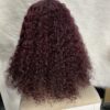 IMG_9035 Human Hair Water Curls 20 inches Wig (Black, Wine & Highlights colors)