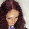 IMG_9044 Human Hair Water Curls 20 inches Wig (Black, Wine & Highlights colors)