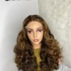 SDD Virgin Human Hair bouncy Wig (Brown & Blonde highlights