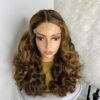 SDD Virgin Human Hair bouncy Wig (Brown & Blonde highlights