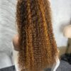 IMG_9263 Virgin Human Hair Water Curly Wig (Brown & Burnt Orange Highlights) 26inches