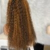 IMG_9271 Virgin Human Hair Water Curly Wig (Brown & Burnt Orange Highlights) 26inches