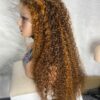 IMG_9282 Virgin Human Hair Water Curly Wig (Brown & Burnt Orange Highlights) 26inches