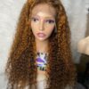 IMG_9300 Virgin Human Hair Water Curly Wig (Brown & Burnt Orange Highlights) 26inches