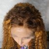 IMG_9307 Virgin Human Hair Water Curly Wig (Brown & Burnt Orange Highlights) 26inches