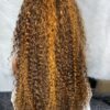 IMG_9310 Virgin Human Hair Water Curly Wig (Brown & Burnt Orange Highlights) 26inches