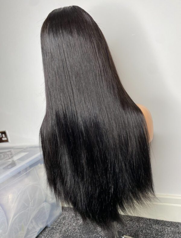 IMG_9489 SDD Bone Straight Raw Human Hair Wig (Black - 26inches)