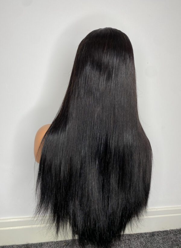 IMG_9490 SDD Bone Straight Raw Human Hair Wig (Black - 26inches)
