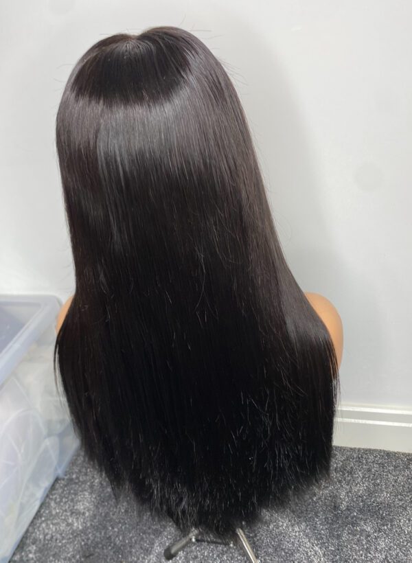 IMG_9492 SDD Bone Straight Raw Human Hair Wig (Black - 26inches)