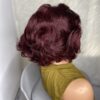 IMG_9678 Virgin Human Hair bouncy wig 12 inches (Wine color)