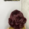 IMG_9687 Virgin Human Hair bouncy wig 12 inches (Wine color)