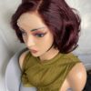IMG_9695 Virgin Human Hair bouncy wig 12 inches (Wine color)