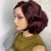IMG_9696 Virgin Human Hair bouncy wig 12 inches (Wine color)