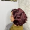 IMG_9701 Virgin Human Hair bouncy wig 12 inches (Wine color)