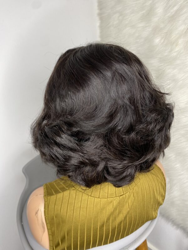 IMG_9714 Raw Vietnamese SDD Human Hair Bouncy Wig (Black)