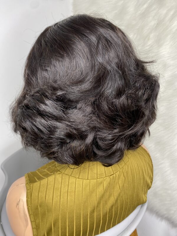 IMG_9716 Raw Vietnamese SDD Human Hair Bouncy Wig (Black)