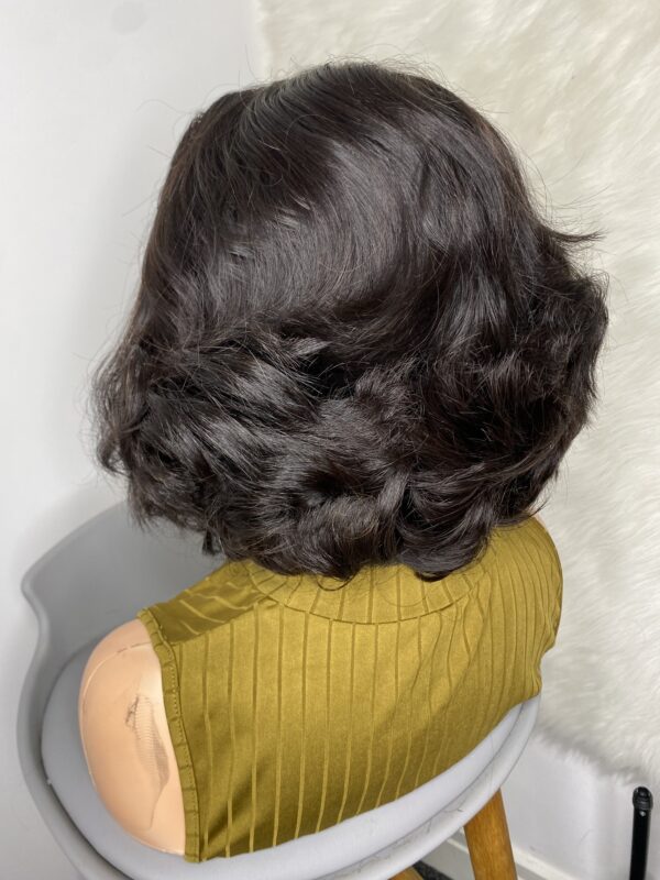 IMG_9719 Raw Vietnamese SDD Human Hair Bouncy Wig (Black)
