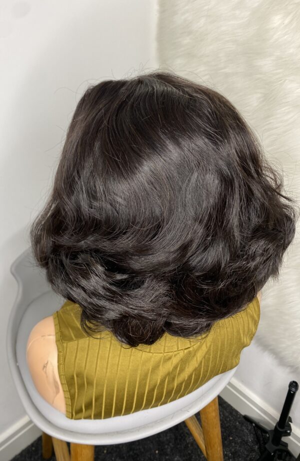 IMG_9724 Raw Vietnamese SDD Human Hair Bouncy Wig (Black)