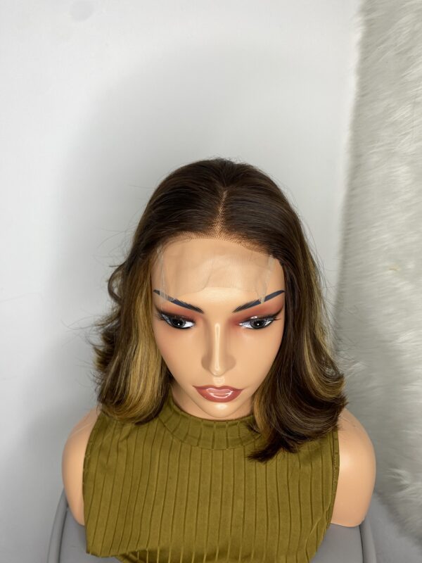 IMG_9753 Raw Vietnamese SDD Human Hair Bouncy Wig (striped Highlights)