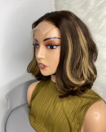 IMG_9805 Raw Vietnamese SDD Human Hair Bouncy Wig (striped Highlights)