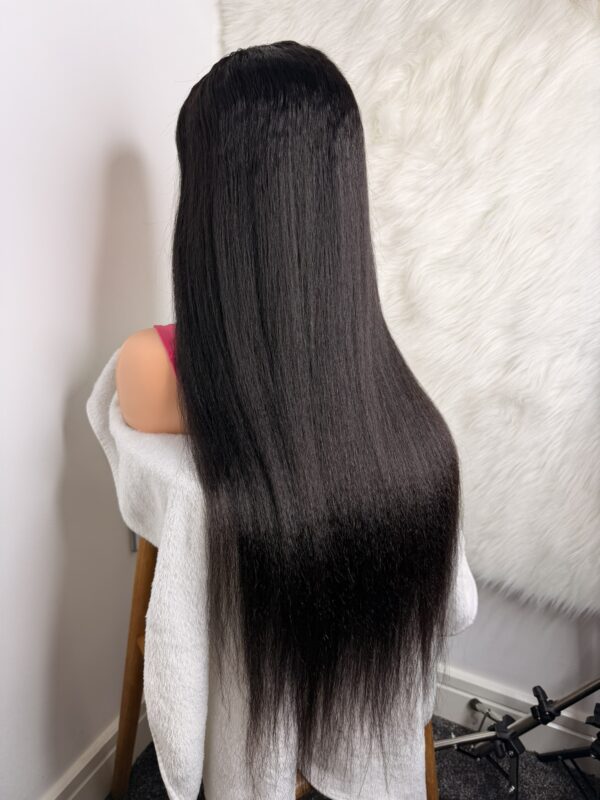 Kinky Straight Glueless Virgin Human Hair 30 Inches Wig