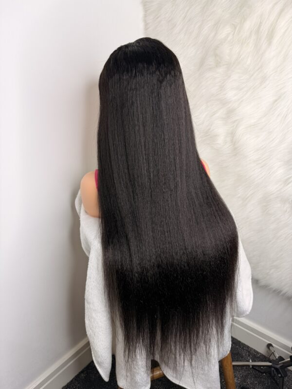 Kinky Straight Glueless Virgin Human Hair 30 Inches Wig