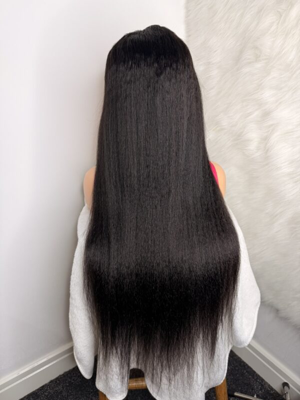 Kinky Straight Glueless Virgin Human Hair 30 Inches Wig