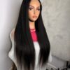 Kinky Straight Glueless Virgin Human Hair 30 Inches Wig