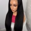 Kinky Straight Glueless Virgin Human Hair 30 Inches Wig